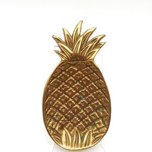 VTG Brass textured Pineapple Trinket Dish Jewelry Coin Holder Peg Legs Patina
